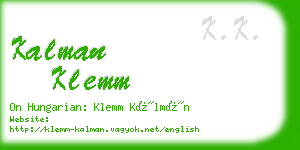 kalman klemm business card